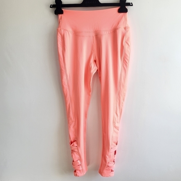 Free People FP Movement Very Prarie High Rise Leggings Papaya Punch New Small - Picture 9 of 15